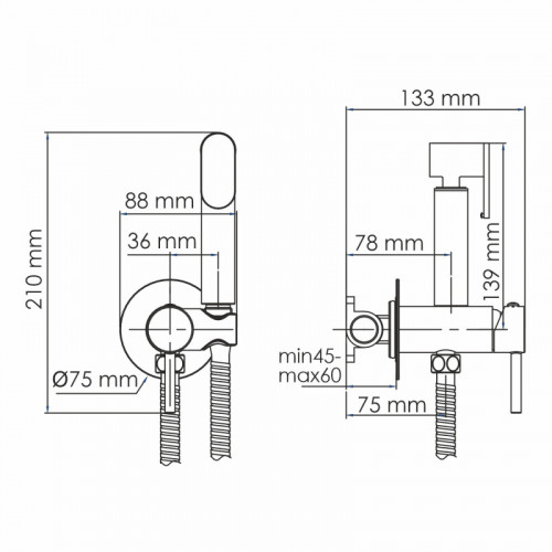 Гигиенический душ WasserKRAFT A70538 белый матовый