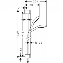 Душевой гарнитур Hansgrohe Croma Select S Vario Uni 26573400 хром/белый