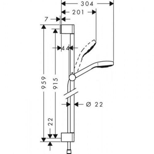 Душевой гарнитур Hansgrohe Croma Select S Vario Uni 26573400 хром/белый