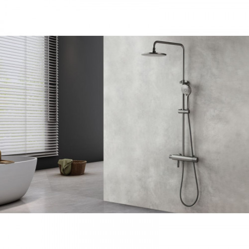 Душевая система Lemark Bronx LM3772GM с термостатом графит