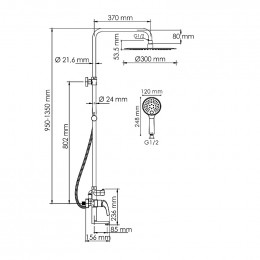 Душевая система WasserKRAFT A171.263.207.PG золото