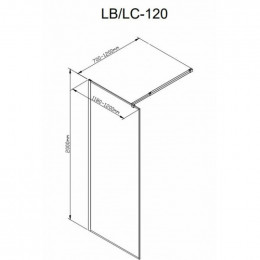 Душевая перегородка DTO LB 120 Black стекло с узором/черный