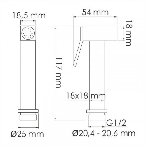 WasserKRAFT A136 Гигиеническая лейка с фиксатором 9062613