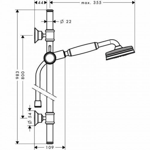 Душевой гарнитур Hansgrohe Axor Montreux 27982820 шлифованный никель