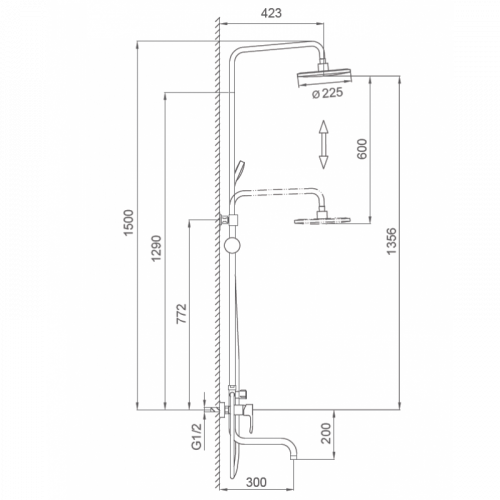 Душевая система Frap F24001 хром
