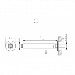 Кронштейн для верхнего душа Bravat Built-in хром P7436C-RUS