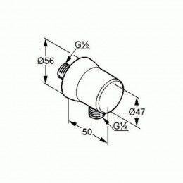 Шланговое подсоединение Kludi Balance арт. 5206105-00, 1/2"-1/2"