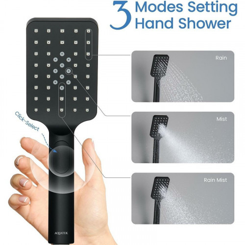 Ручной душ Aquatek Лира Select 80 AQ2005MB черный матовый