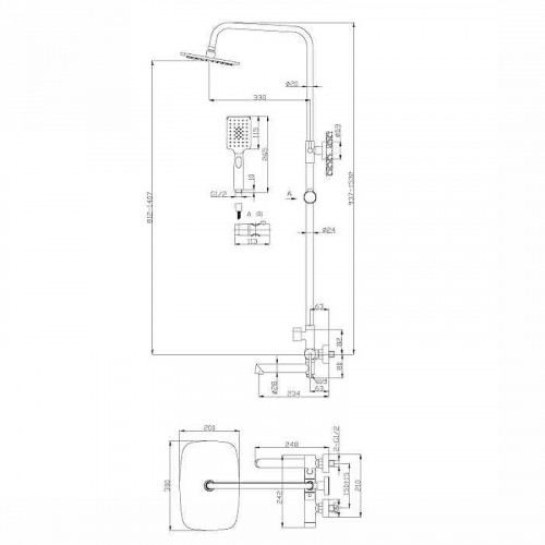 Душевая система BelBagno Acqua ACQUA-VSCM-CRM хром