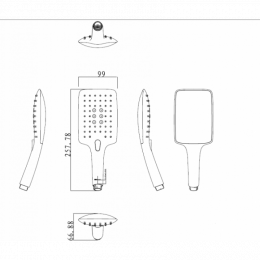 Ручной душ 3-режимный Bravat Square P70143CP-RUS