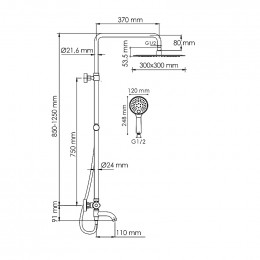 Душевая система WasserKRAFT A188.261.207.PG Thermo золото