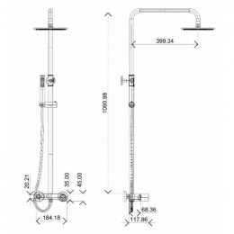 Душевая система со смесителем Boheme Stick 128-BCR.2 ручка Touch черный/хром