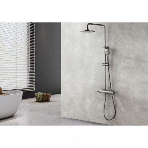 Душевая система Lemark Bronx LM3770GM с термостатом графит