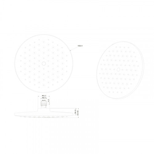 Верхний душ Bravat Built-in  чёрный P70253BW-ENG