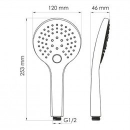 Душевая лейка WasserKRAFT A155, 3-функциональная, ABS-пластик 9062851