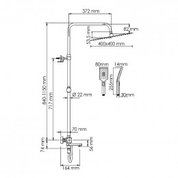 Душевая система WasserKRAFT A199.119.126.087.CH Thermo хром