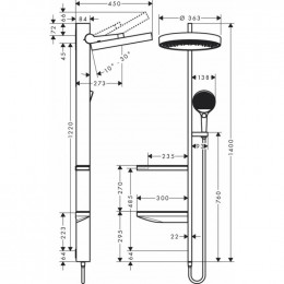 Душевая стойка Hansgrohe Rainfinity 26842000 Showerpipe 360 1jet, хром