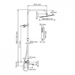 Душевая система WasserKRAFT A299.162.218.BM Thermo черный