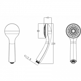 Ручной душ 1-режимный Bravat Eco P70135CP-1-RUS