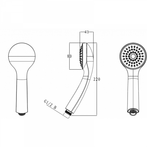 Ручной душ 1-режимный Bravat Eco P70135CP-1-RUS