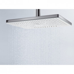 Верхний душ Hansgrohe Rainmaker Select 460 24004400, 466 x 300 мм, 2 режима струи, с держателем, белый/хром