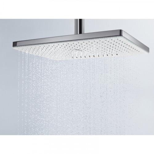 Верхний душ Hansgrohe Rainmaker Select 460 24004400, 466 x 300 мм, 2 режима струи, с держателем, белый/хром