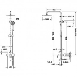 Душевая стойка Bravat Rhein F6429564CP-A-ENG