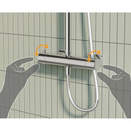 Душевая система VitrA Aquaheat RH3 Rain L A47201EXP хром