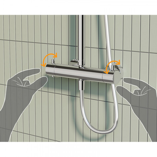 Душевая система VitrA Aquaheat RH3 Rain L A47201EXP хром