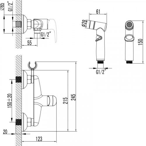 Душ гигиенический Lemark Pramen LM3318BL