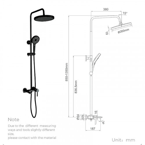 Душевая система Gappo G2403-6 хром/черный матовый