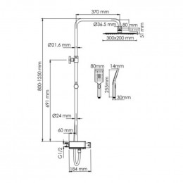 Душевая система WasserKRAFT A113.069.126.CH Thermo хром