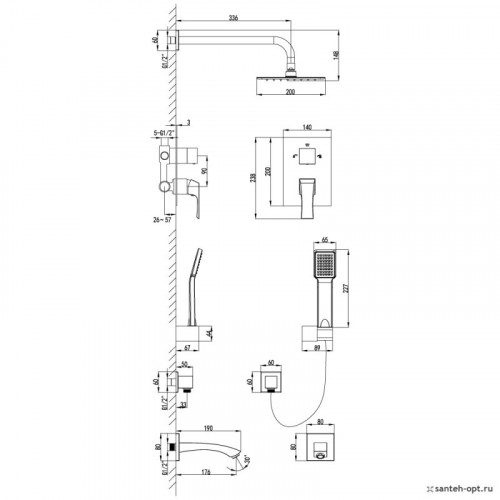 Душевой комплект Lemark Unit LM4522C