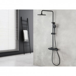 Душевая система Lemark Bronx LM3770BL с термостатом черный матовый