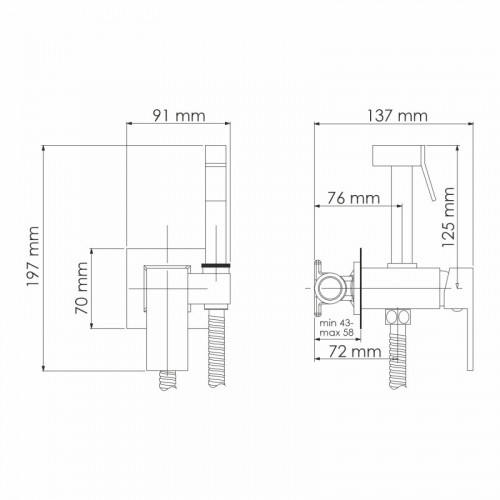 Гигиенический душ WasserKRAFT A71138 хром