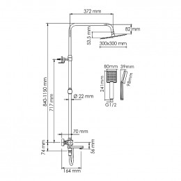 Душевая система WasserKRAFT A199.118.141.087.CH Thermo хром