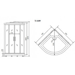 Timo Душевая кабина Standart Т-6609 Silver