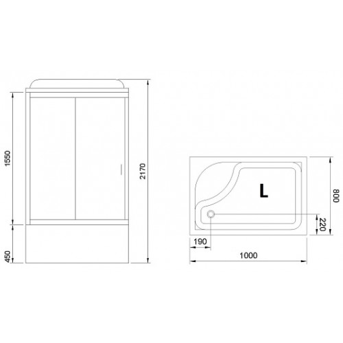 Royal Bath Душевая кабина RB 8100BP2-T-CH левая