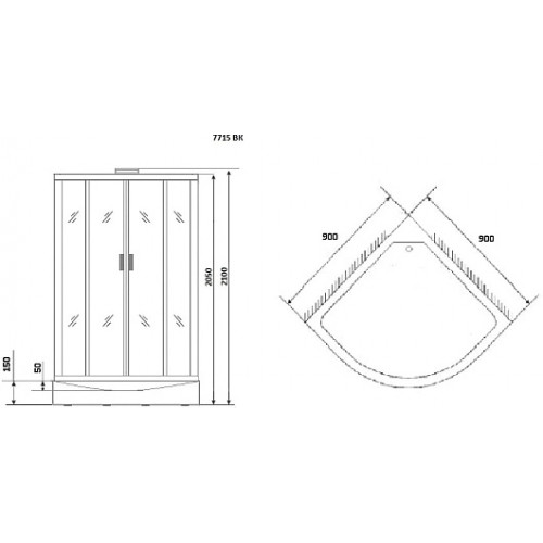 Niagara Душевая кабина 90x90 NG-7715GBK