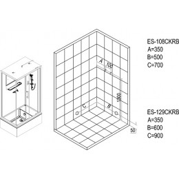 Esbano Душевая кабина 100x80 ES-108 CKRB R