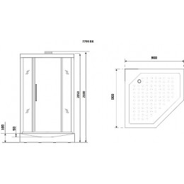 Niagara Душевая кабина 90x90 NG-7799WBK