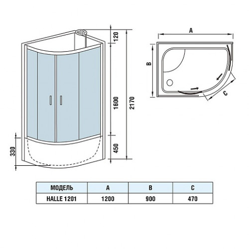 WeltWasser Душевая кабина HALLE 1201 R