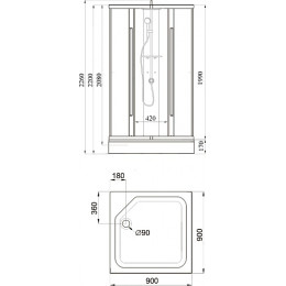 Triton Душевая кабина Риф-К 90x90 А