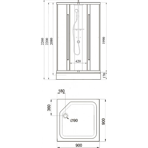 Triton Душевая кабина Риф-К 90x90 А