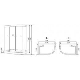 Timo Душевая кабина Comfort T-8802 P L Fabric Glass