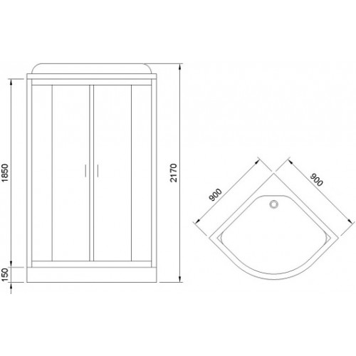 Royal Bath Душевая кабина  RB90HK5-WT-CH