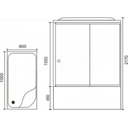 Royal Bath Душевая кабина 100/80 BP RB8100BP1-M-R с высоким поддоном