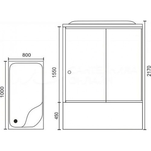 Royal Bath Душевая кабина 100/80 BP RB8100BP1-M-R с высоким поддоном