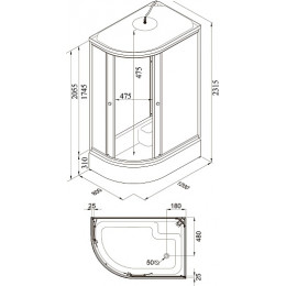Triton Душевая кабина Риф В 120x80 R