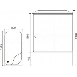 Royal Bath Душевая кабина 100/80 BP RB8100BP1-T-R с высоким поддоном